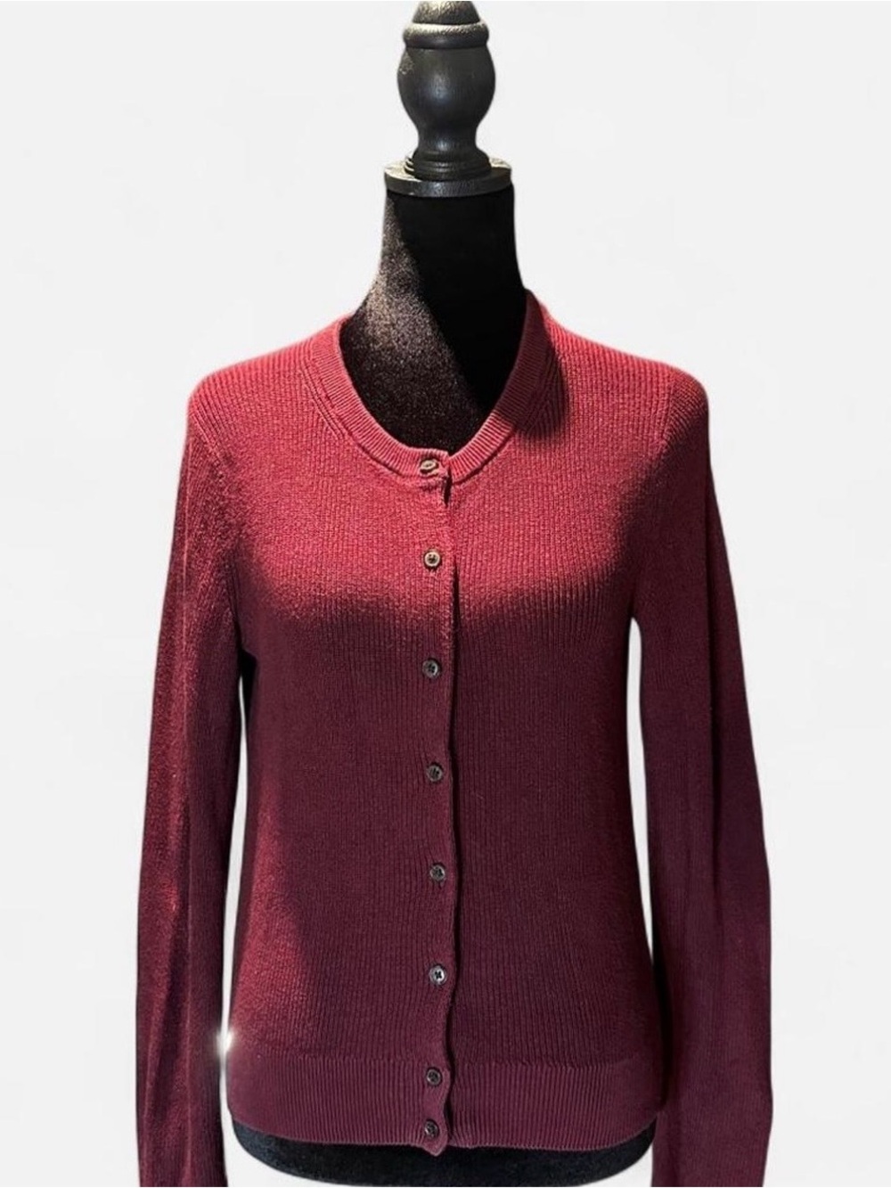 GAP Women's 100% Cotton Burgundy Cardigan in XS